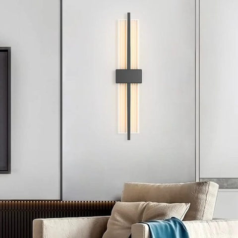 Modern Wall Lamp Straight Line Vertical Led Light | Gold Bedroom Bedside Lamp – Minimalist Living Room Background Wall Aisle Wall Lamp For Living Room, Hall, Dining Table, Bedroom, Corridor, Restaurant Home Décor & Indoor Lightings (black)